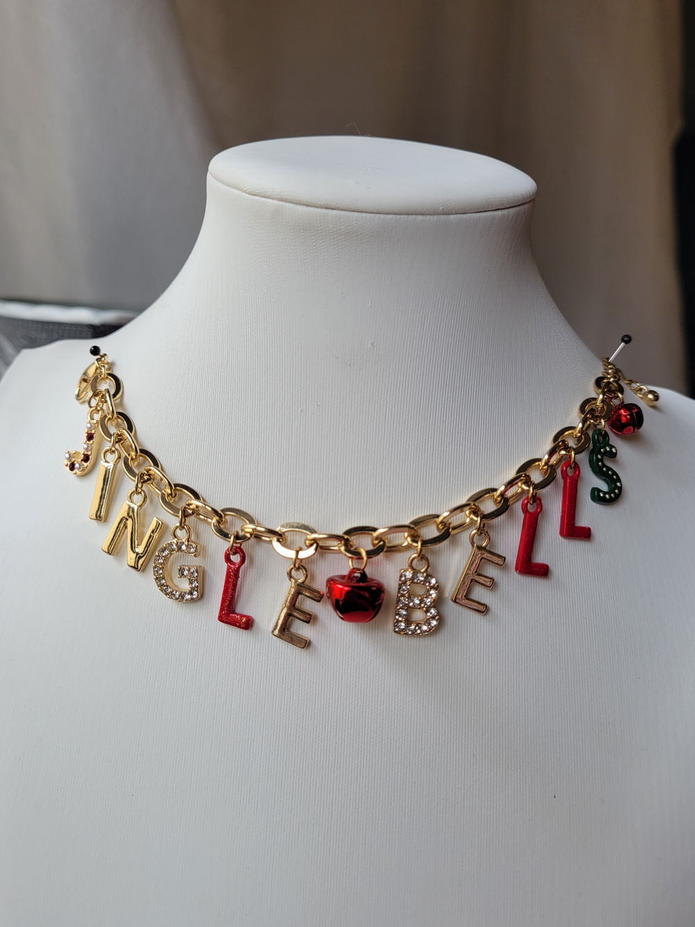 Gold-Tone "Jingle Bells" Holiday Charm Bracelet NWOT